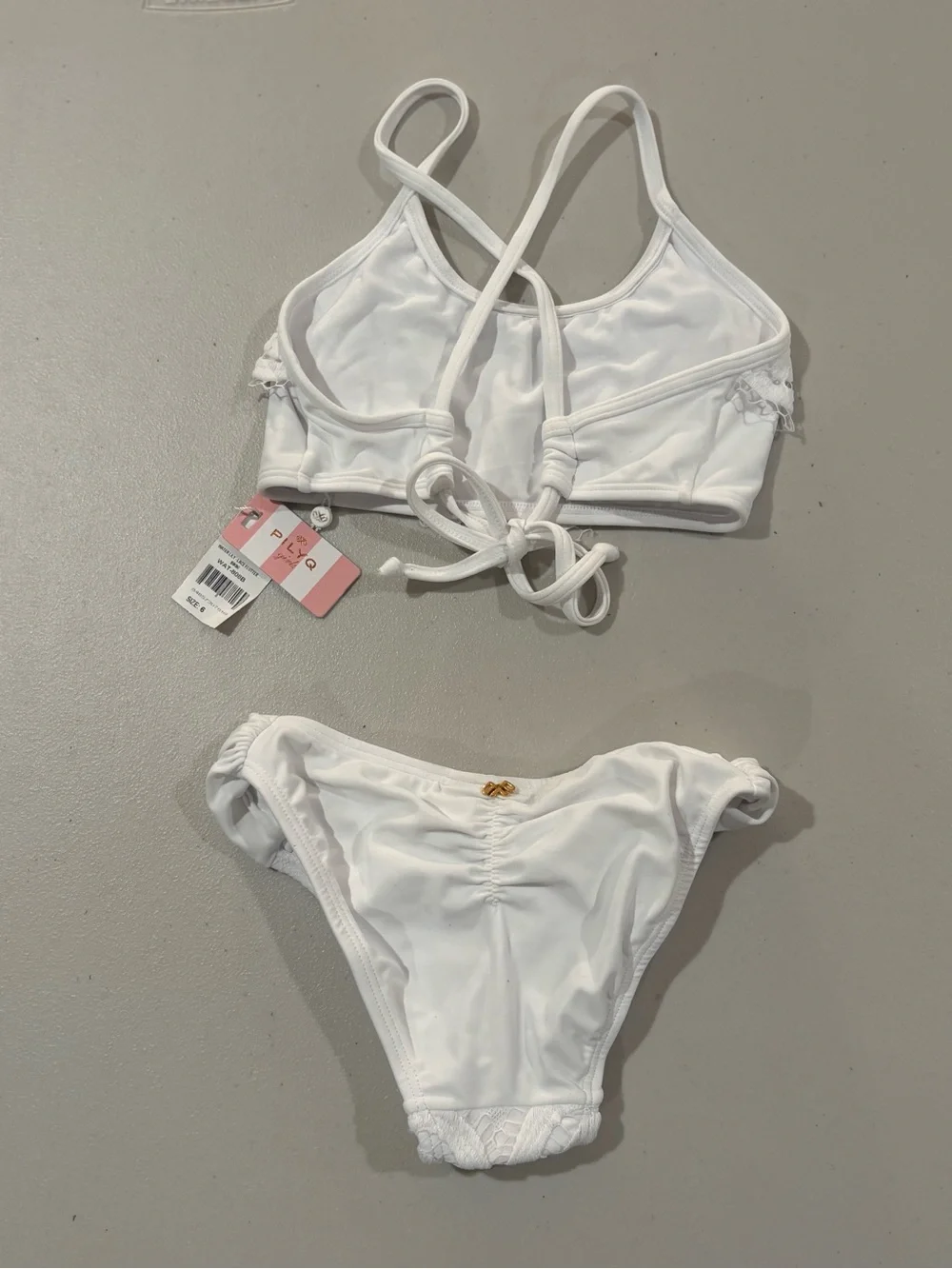 Pilyq White Lace Girls Two-Piece Swim Set